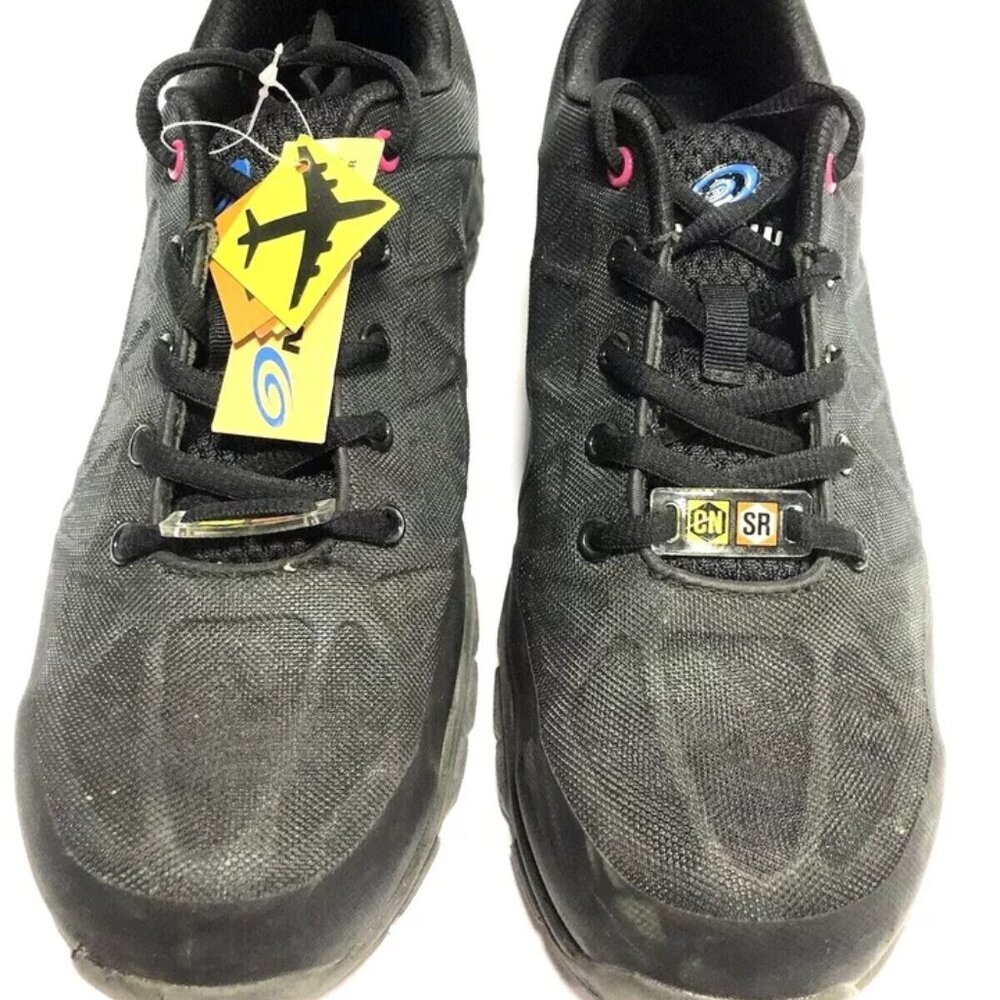 Nautilus Women’s Spark, Black Alloy Toe Athletic Work Shoes, Size 10 Wide.